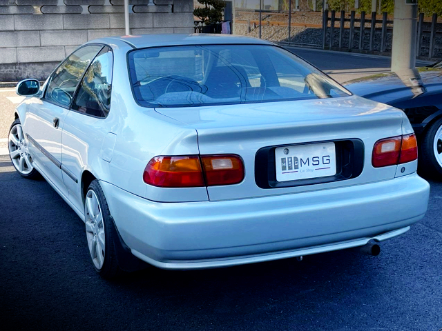 REAR EXTERIOR of EJ1 CIVIC COUPE.