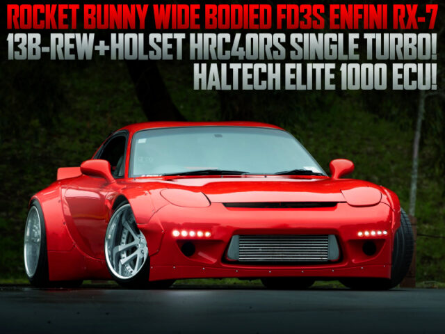 ROCKET BUNNY WIDE BODIED, 13B-REW With SIN GLE TURBO into FD3S ENFINI RX7.