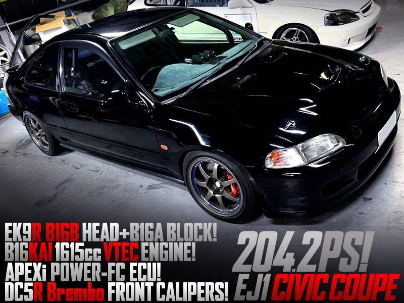 EK9 TYPE-R B16B VTEC HEAD on B16 1615cc VTEC into EJ1 CIVIC COUPE.