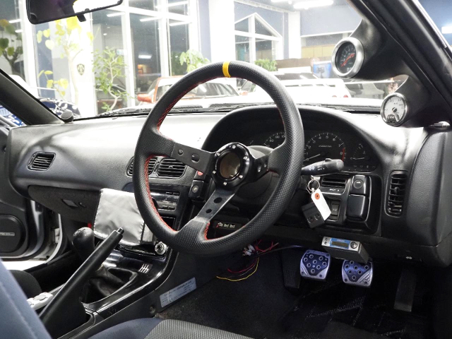 DRIVER'S SIDE DASHBOARD of WIDEBODY S13 SILVIA CONVERTIBLE.