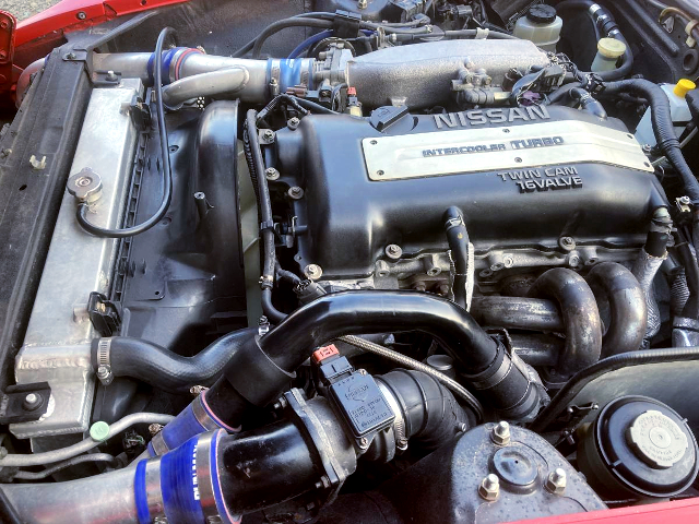 BLACKTOP SR20DET TURBO ENGINE into GS31 FAIRLADY Z 2by2 ENGINE ROOM.