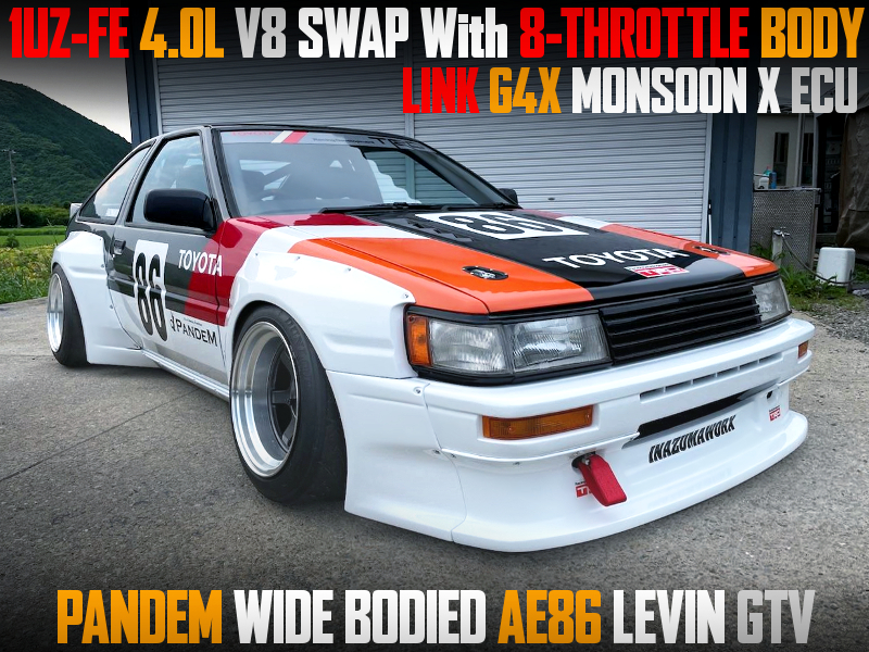 PANDEM WIDE BODIED, 1UZ-FE 4.0L V8 SWAP With 8-THROTTLE BODY into AE86 LEVIN GTV.