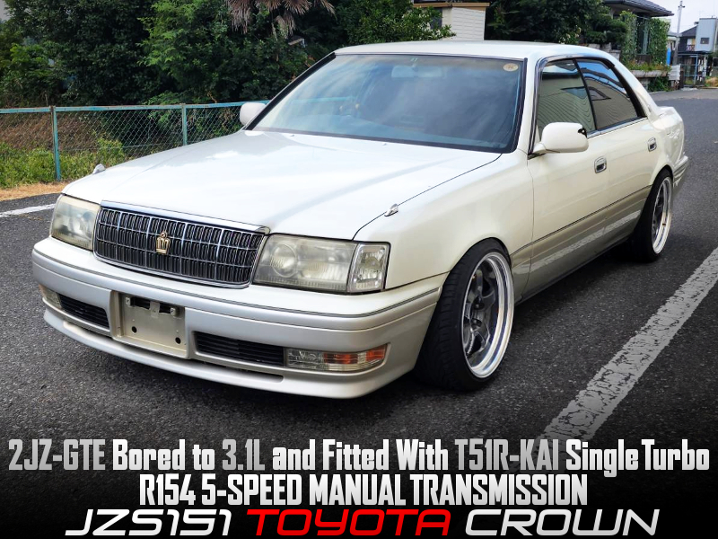 AT to 5MR CONVERSION, 3.1L STROKED 2JZ-GTE With T51R-KAI SINGLE TURBO into JZS151 CROWN.