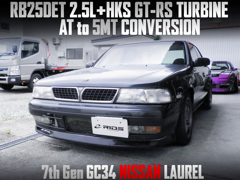 AT to 5MT CONVERSION, HKS GT-RS TURBOCHARGED RB25DET into GC34 LAUREL.