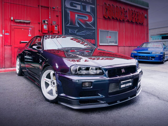 FRONT EXTERIOR of MIDNIGHT PURPLE 2 R34 GT-R.