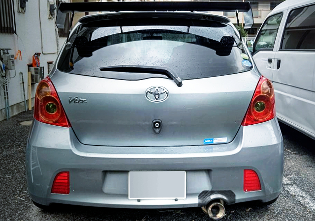 REAR EXTERIOR of SILVER NCP91 VITZ RS.