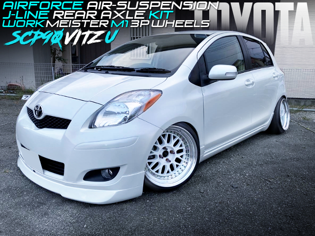 AirFORCE AIR-SUSPENSION and J-LINE REAR AXLE KIT INSTALLED SCP90 TOYOTA VITZ U.