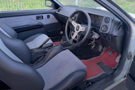 INTERIOR of WHITE AE85 TRUENO 3-DOOR HACHBACK.