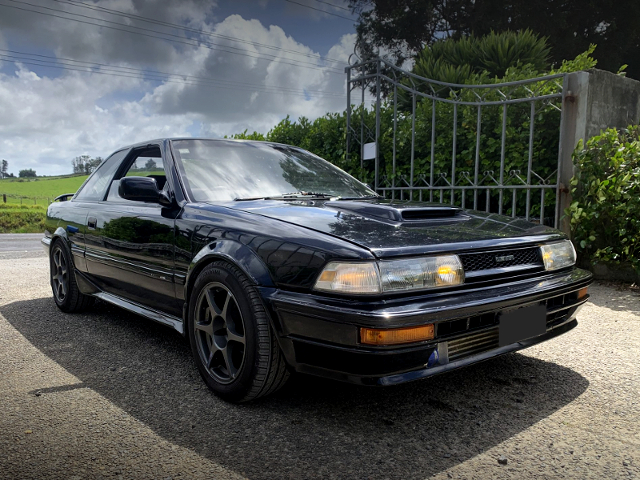 FRONT EXTERIOR of BLACK AE92 LEVIN GT-Z.
