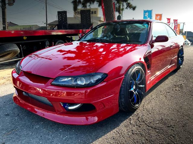 FRONT EXTERIOR of RED S15 FACED S14 SILVIA.