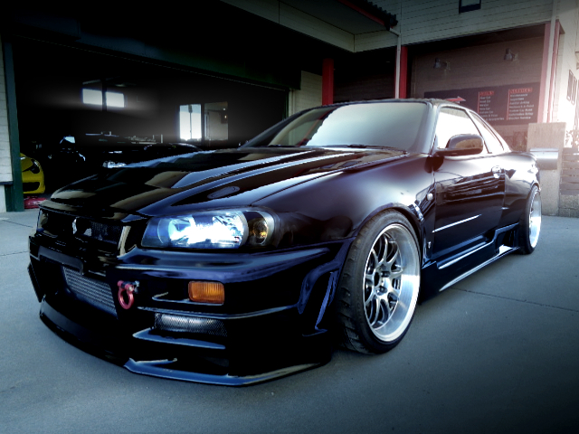 FRONT EXTERIOR of GT-R STYLE WIDEBODY ER34 SKYLINE COUPE.