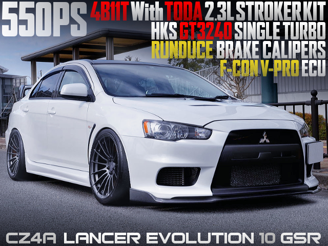 4B11 With 2.3L KIT and GT3240 TURBO into EVO 10 GSR.
