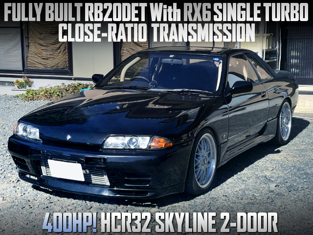 Fully Built RB20DET With RX6 SINGLE TURBO into HCR32 SKYLINE 2-DOOR.