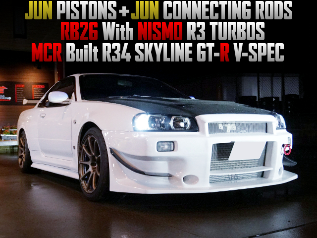 RB26 With NISMO R3 TURBOS into R34 GT-R VSPEC Built by MCR.