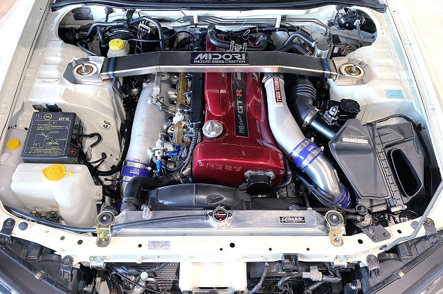 RB26DETT With HKS GT3-SS TWIN TURBO into R34 GT-R V-SPEC2 ENGINE ROOM.