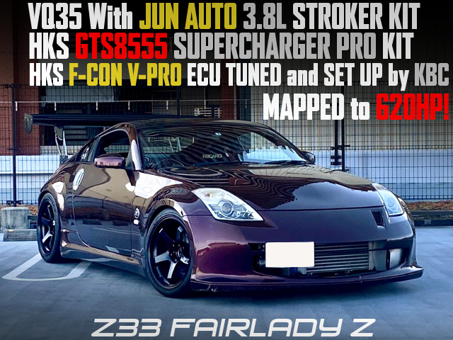 VQ35 With 3.8L and GTS8555 SUPERCHARGER PRO into Z33 FAIRLADY Z.