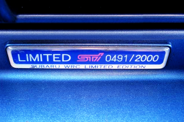 LIMITED STi SERIAL NUMBER PLATE.