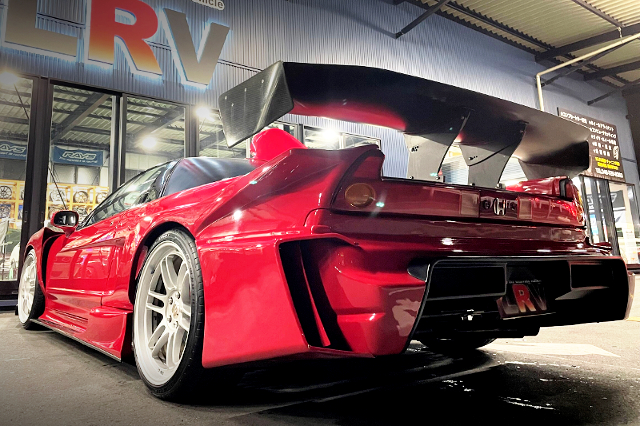 REAR EXTERIOR of WIDEBODY RED NA1 NSX.