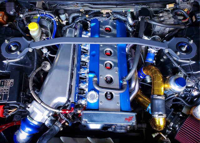 RB25DET With AFTERMARKET SINGLE TURBO.