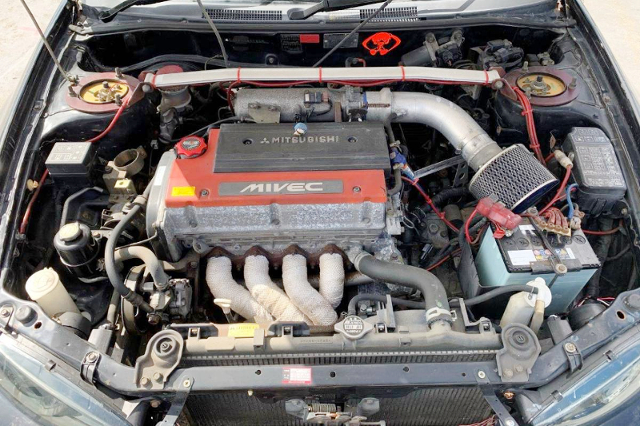 MIVEC 4G92 1600cc ENGINE into CJ1A MIRAGE ASTI ENGINE ROOM.