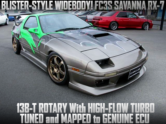 HIGH-FLOW TURBOCHARGED, BLISTER-STYLE WIDE BODIED FC3S SAVANNA RX-7.