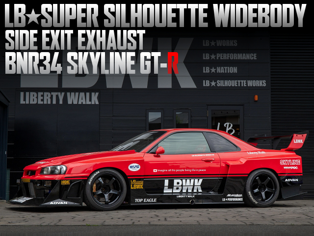 LB SUPER SILHOUETTE WIDE BODIED BNR34 SKYLINE GT-R.