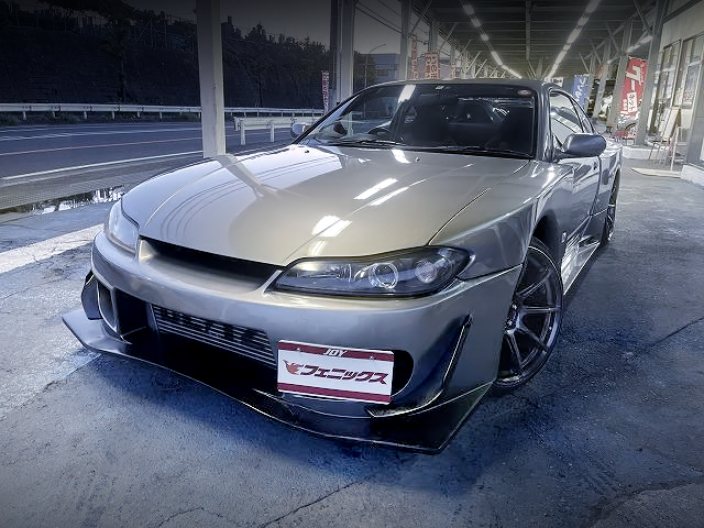 FRONT EXTERIOR of SEQUENTIAL BLACK ILLUSION WIDEBODY S15 SILVIA SPEC-R V PACKAGE.
