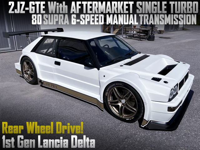 2JZ-GTE With AFTERMARKET SINGLE TURBO and 6MT of 1st Gen LANCIA DELTA.
