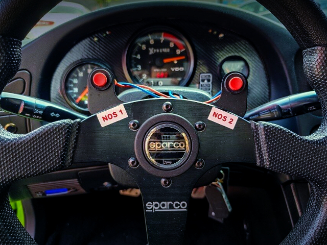NOS Switches setup to SPARCO Steering Wheel.