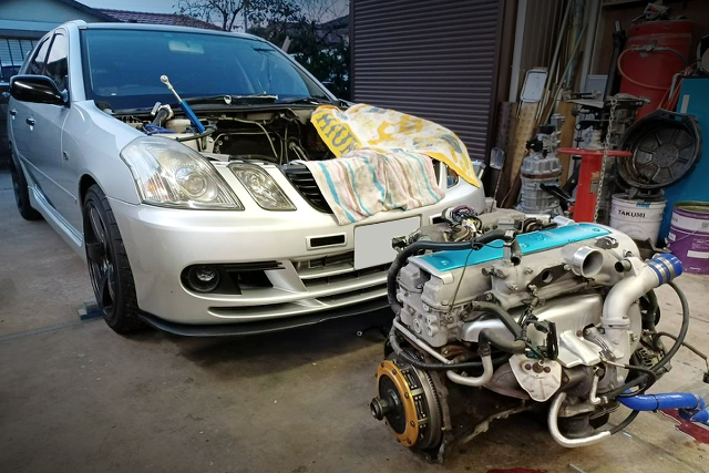 Removed 1JZ-GTE TURBO ENGINE.