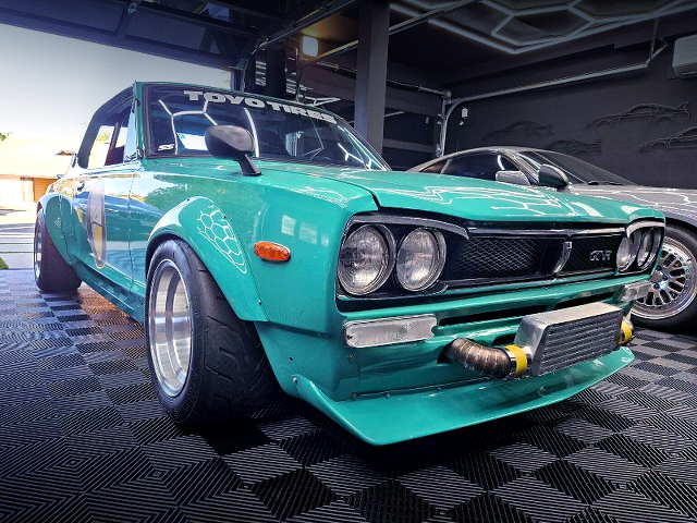 Front Exterior of KGC10 HAKOSUKA SKYLINE GT-X With GT-R look like.