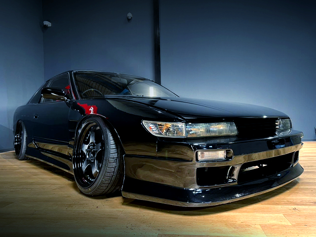 Front Exterior of WIDEBODY BLACK S13 SILVIA.