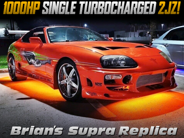 1000HP SINGLE TURBOCHARGED 2JZ installed to Brian's Supra Replica.