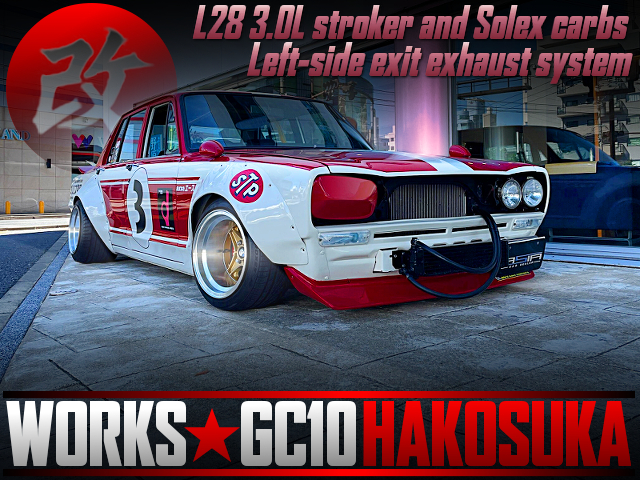WORKS wide bodied GC10 HAKOSUKA based JDM Kaido-Racer style.
