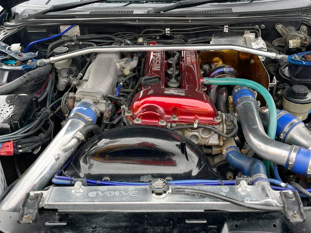 SR20DET turbo engine of S14 SILVIA Ks engine room.