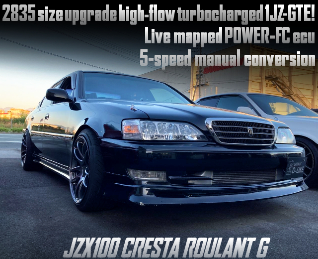 2835 size upgrade high-flow turbocharged 1JZ-GTE and Live mapped POWER-FC ecu in jzx100 cresta.