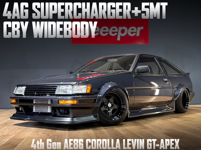 4AG SUPERCHARGER and 5MT in CBY WIDEBODY 4th Gen AE86 COROLLA LEVIN GT-APEX.