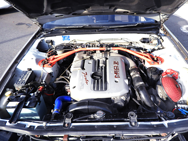 Neo 6 RB25 2500cc turbo engine in HCR32 SKYLINE 4-door engine room.