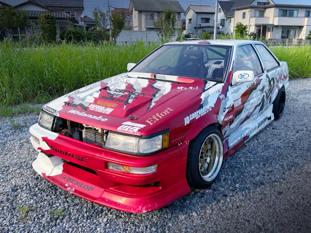 Front exterior of AE86 LEVIN RACE CAR.