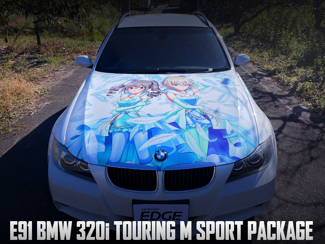 The Idolmaster Cinderella Girls wrapped E91 BMW 320i TOURING M SPORT PACKAGE.