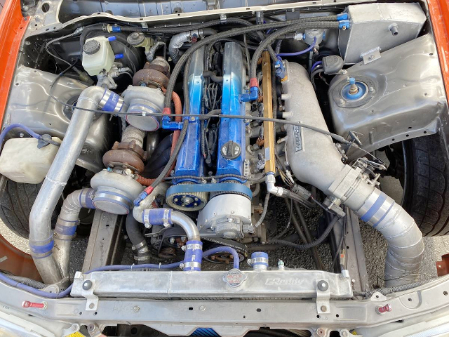 2JZ 3.1L stroker and HKS twin turbo.