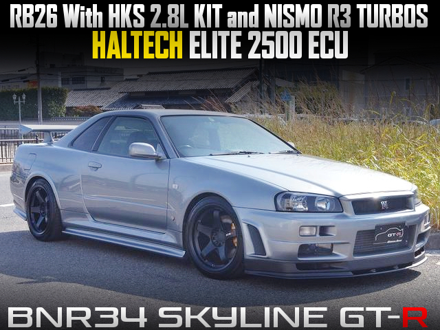 RB26 With HKS 2.8L KIT and NISMO R3 TURBOS in BNR34 SKYLINE GT-R.