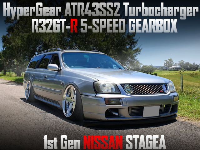 slammed static WC34 Stagea With R32GTR 5MT.