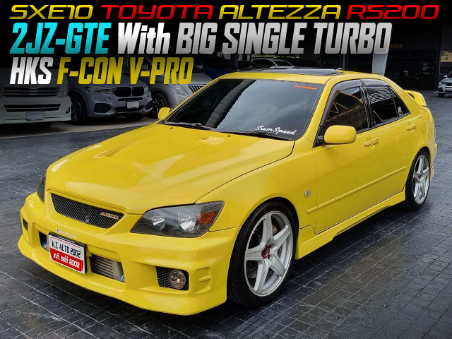 2JZ-GTE With BIG SINGLE TURBO and F-CON V-PRO, in SXE10 TOYOTA ALTEZZA RS200.