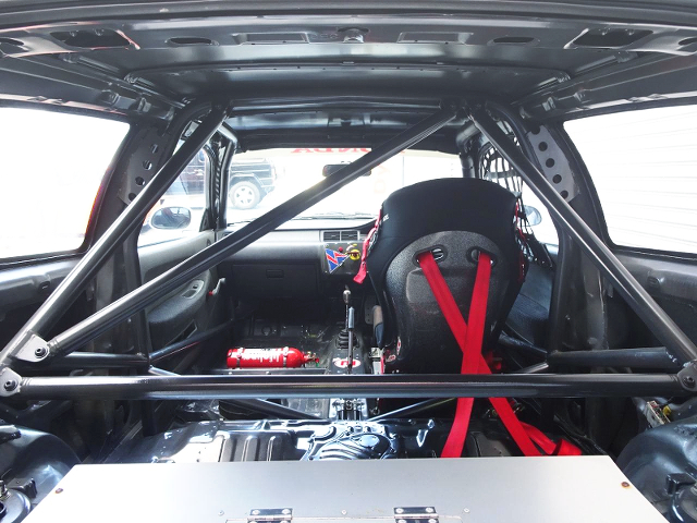 Fire extinguisher and Roll cage.