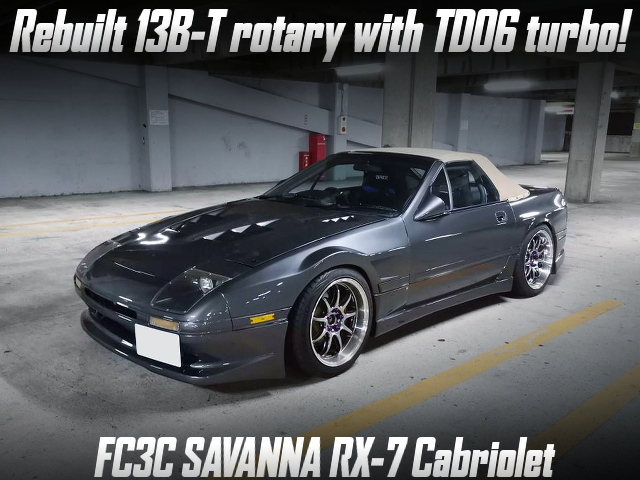 Rebuilt 13B-T rotary with TD06 turbo, in FC3C SAVANNA RX-7 CABRIOLET.