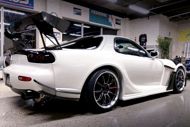 Rear exterior of MADFACE WIDEBODY FD3S RX-7 TYPE-RS.