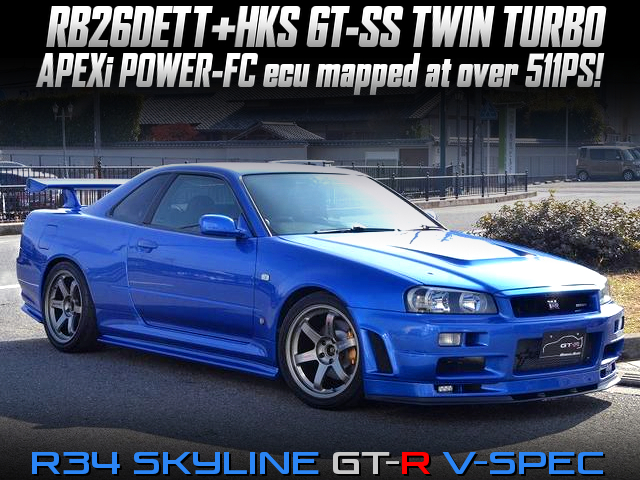 APEXi POWER-FC ecu mapped at over 511PS, in R34 SKYLINE GT-R V-SPEC.