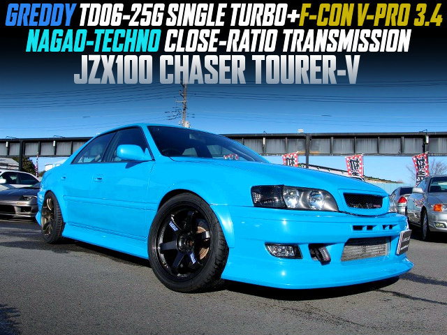 GREDDY TD06-25G SINGLE TURBO and F-CON V-PRO 3.4 in JZX100 CHASER TOURER-V.