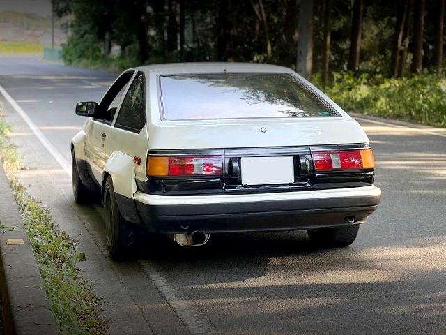 Rear exterior of of AE86 LEVIN GT-APEX.
